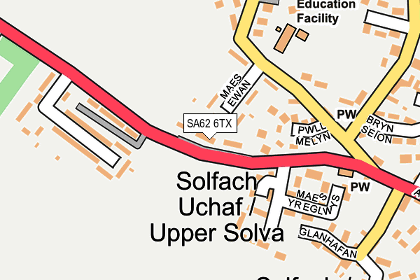 SA62 6TX map - OS OpenMap – Local (Ordnance Survey)