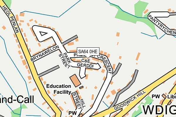 SA64 0HE map - OS OpenMap – Local (Ordnance Survey)