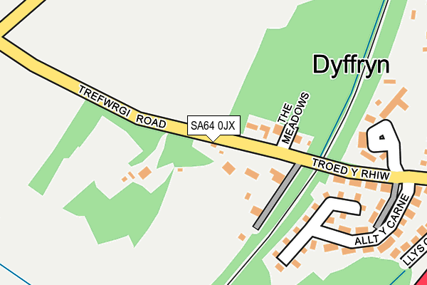 SA64 0JX map - OS OpenMap – Local (Ordnance Survey)