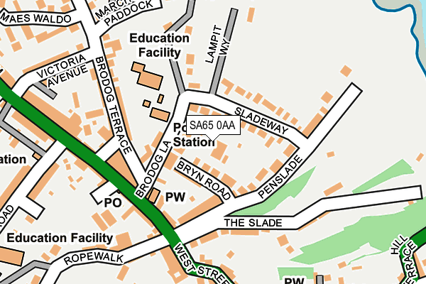 SA65 0AA map - OS OpenMap – Local (Ordnance Survey)