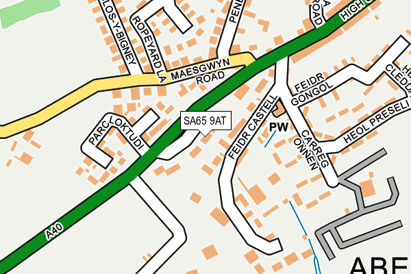 SA65 9AT map - OS OpenMap – Local (Ordnance Survey)