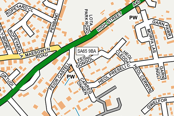 SA65 9BA map - OS OpenMap – Local (Ordnance Survey)