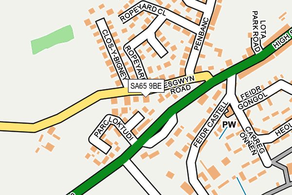 SA65 9BE map - OS OpenMap – Local (Ordnance Survey)