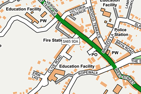 SA65 9DA map - OS OpenMap – Local (Ordnance Survey)
