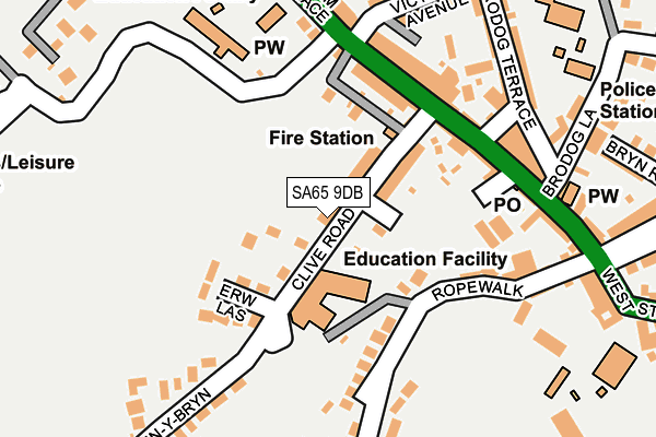 SA65 9DB map - OS OpenMap – Local (Ordnance Survey)