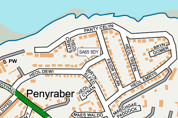 SA65 9DY map - OS OpenMap – Local (Ordnance Survey)