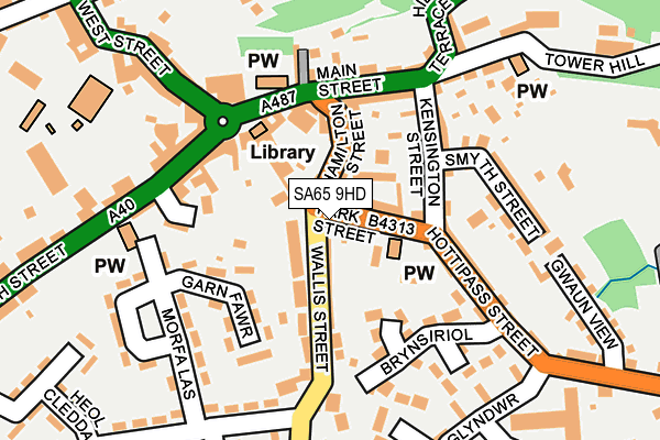 SA65 9HD map - OS OpenMap – Local (Ordnance Survey)