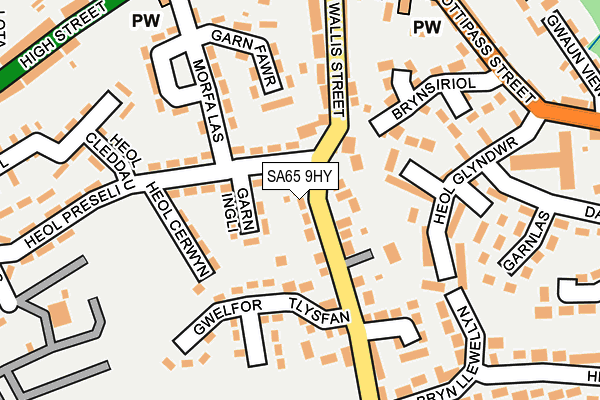 SA65 9HY map - OS OpenMap – Local (Ordnance Survey)