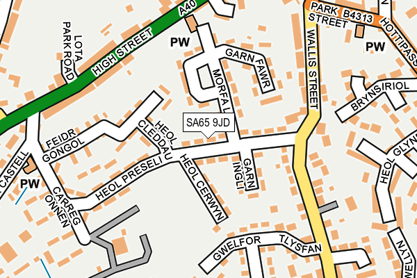 SA65 9JD map - OS OpenMap – Local (Ordnance Survey)