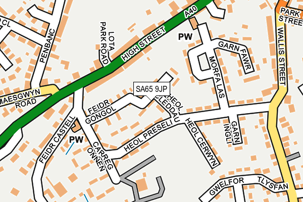 SA65 9JP map - OS OpenMap – Local (Ordnance Survey)