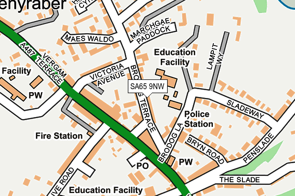 SA65 9NW map - OS OpenMap – Local (Ordnance Survey)