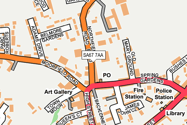 SA67 7AA map - OS OpenMap – Local (Ordnance Survey)