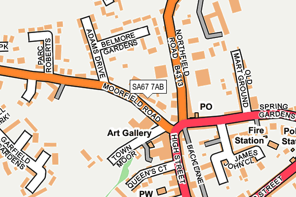 SA67 7AB map - OS OpenMap – Local (Ordnance Survey)