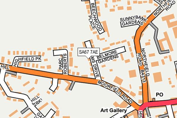 SA67 7AE map - OS OpenMap – Local (Ordnance Survey)