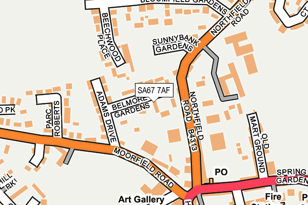 SA67 7AF map - OS OpenMap – Local (Ordnance Survey)