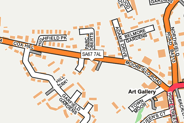 SA67 7AL map - OS OpenMap – Local (Ordnance Survey)