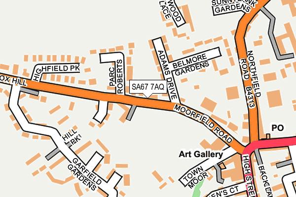 SA67 7AQ map - OS OpenMap – Local (Ordnance Survey)