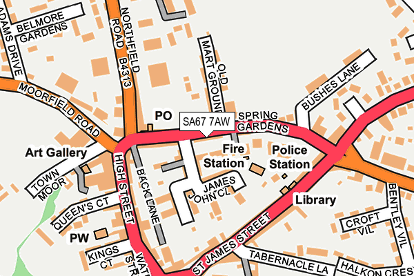 SA67 7AW map - OS OpenMap – Local (Ordnance Survey)