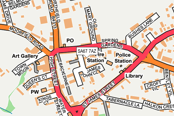 SA67 7AZ map - OS OpenMap – Local (Ordnance Survey)