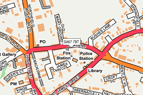 SA67 7BT map - OS OpenMap – Local (Ordnance Survey)