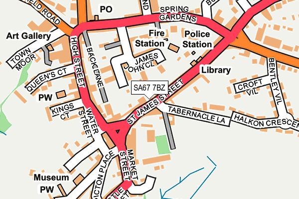 SA67 7BZ map - OS OpenMap – Local (Ordnance Survey)
