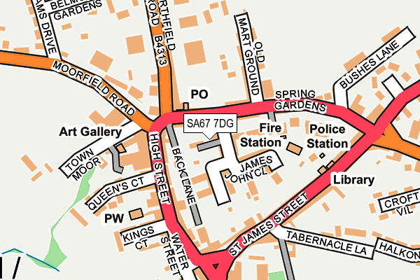 SA67 7DG map - OS OpenMap – Local (Ordnance Survey)