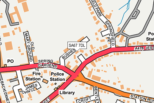 SA67 7DL map - OS OpenMap – Local (Ordnance Survey)