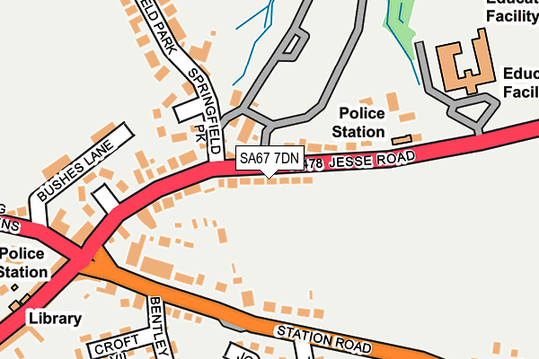 SA67 7DN map - OS OpenMap – Local (Ordnance Survey)