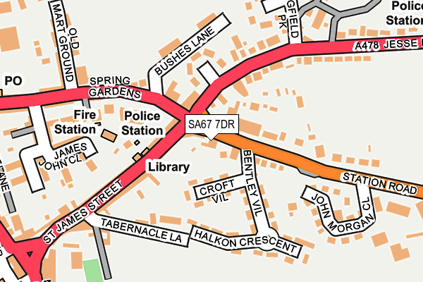 SA67 7DR map - OS OpenMap – Local (Ordnance Survey)