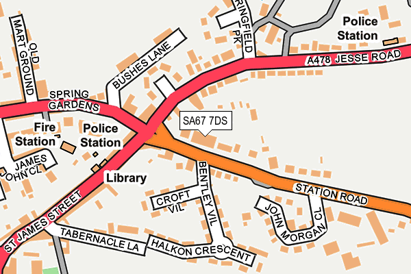 SA67 7DS map - OS OpenMap – Local (Ordnance Survey)