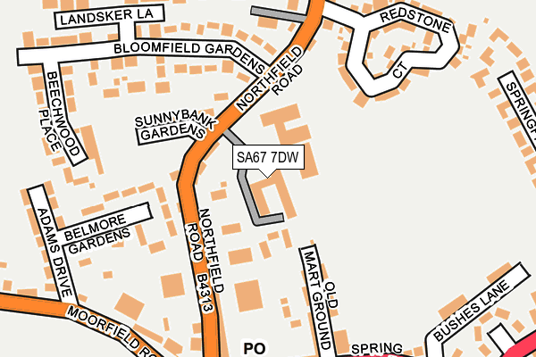 SA67 7DW map - OS OpenMap – Local (Ordnance Survey)