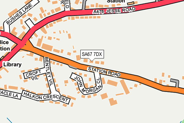 SA67 7DX map - OS OpenMap – Local (Ordnance Survey)