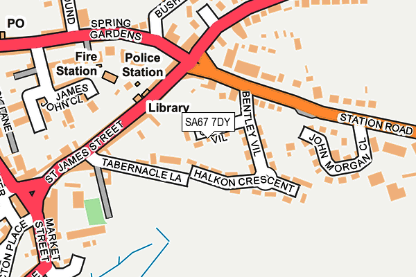 SA67 7DY map - OS OpenMap – Local (Ordnance Survey)