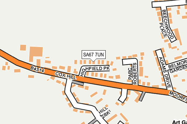 SA67 7UN map - OS OpenMap – Local (Ordnance Survey)