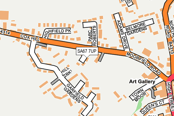 SA67 7UP map - OS OpenMap – Local (Ordnance Survey)