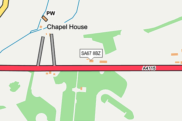 SA67 8BZ map - OS OpenMap – Local (Ordnance Survey)