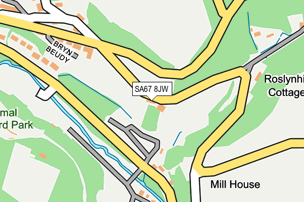 SA67 8JW map - OS OpenMap – Local (Ordnance Survey)