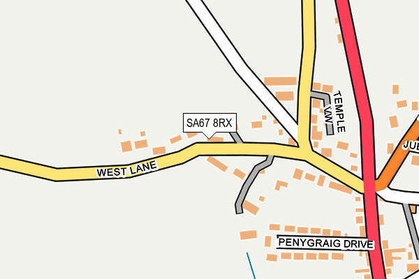 SA67 8RX map - OS OpenMap – Local (Ordnance Survey)