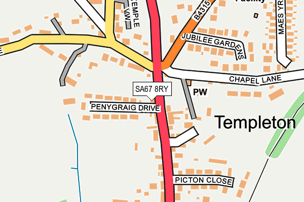 SA67 8RY map - OS OpenMap – Local (Ordnance Survey)