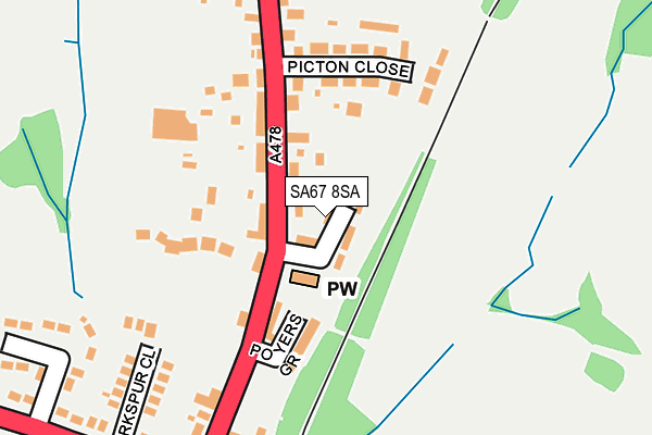 SA67 8SA map - OS OpenMap – Local (Ordnance Survey)