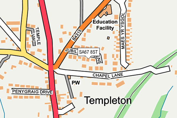 SA67 8ST map - OS OpenMap – Local (Ordnance Survey)