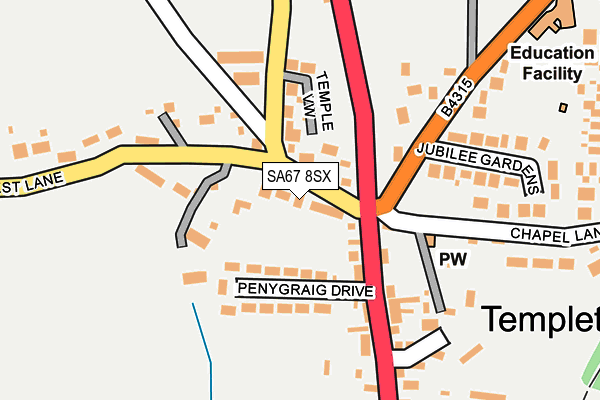 SA67 8SX map - OS OpenMap – Local (Ordnance Survey)