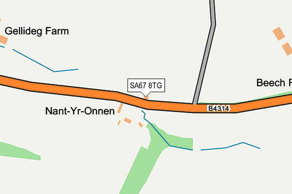 SA67 8TG map - OS OpenMap – Local (Ordnance Survey)