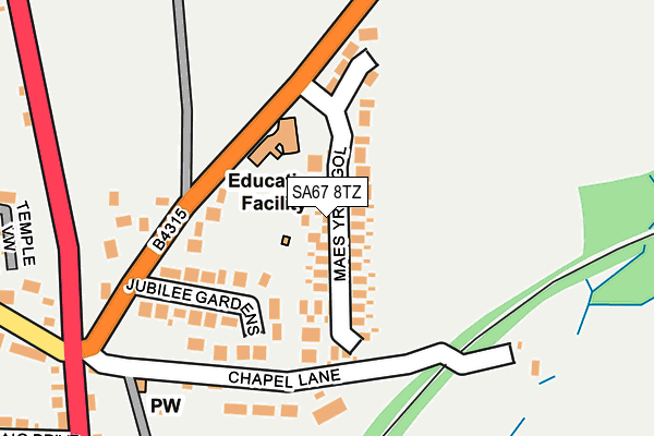 SA67 8TZ map - OS OpenMap – Local (Ordnance Survey)