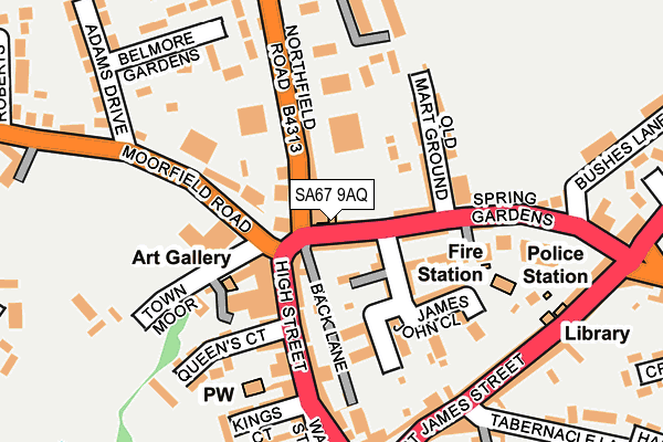 SA67 9AQ map - OS OpenMap – Local (Ordnance Survey)