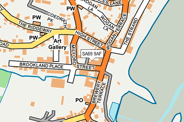 SA69 9AF map - OS OpenMap – Local (Ordnance Survey)