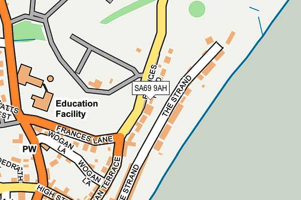 SA69 9AH map - OS OpenMap – Local (Ordnance Survey)