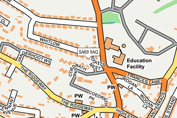 SA69 9AQ map - OS OpenMap – Local (Ordnance Survey)