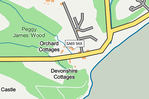 SA69 9AX map - OS OpenMap – Local (Ordnance Survey)