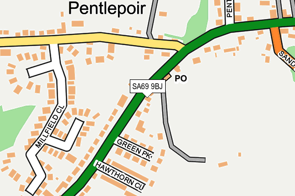 SA69 9BJ map - OS OpenMap – Local (Ordnance Survey)